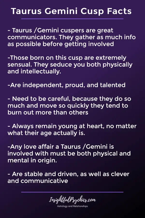 taurus gemini cusp facts