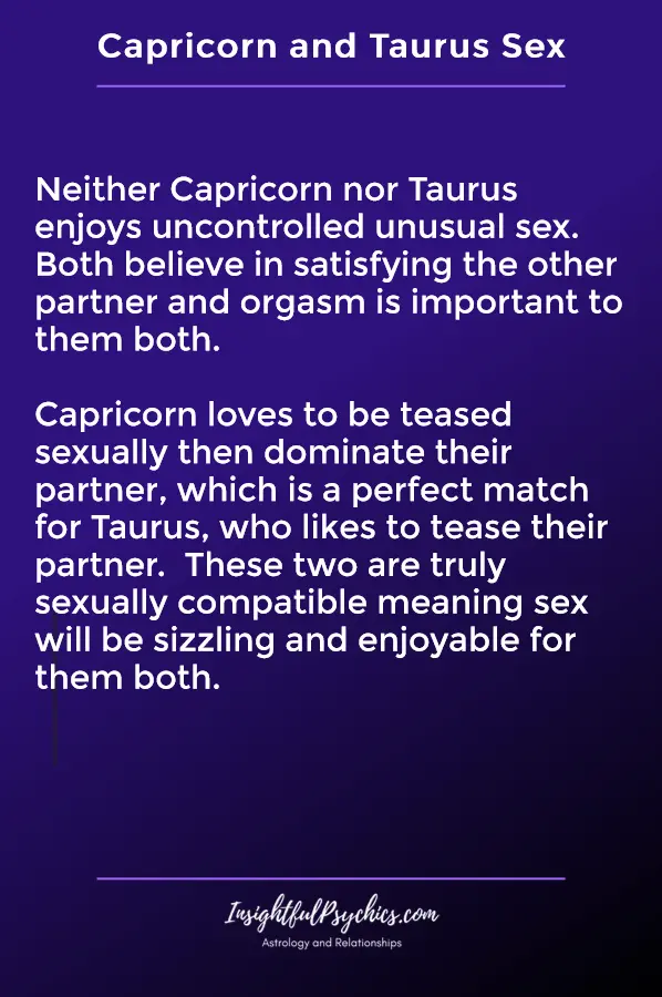 capricorn and taurus sexually compatible