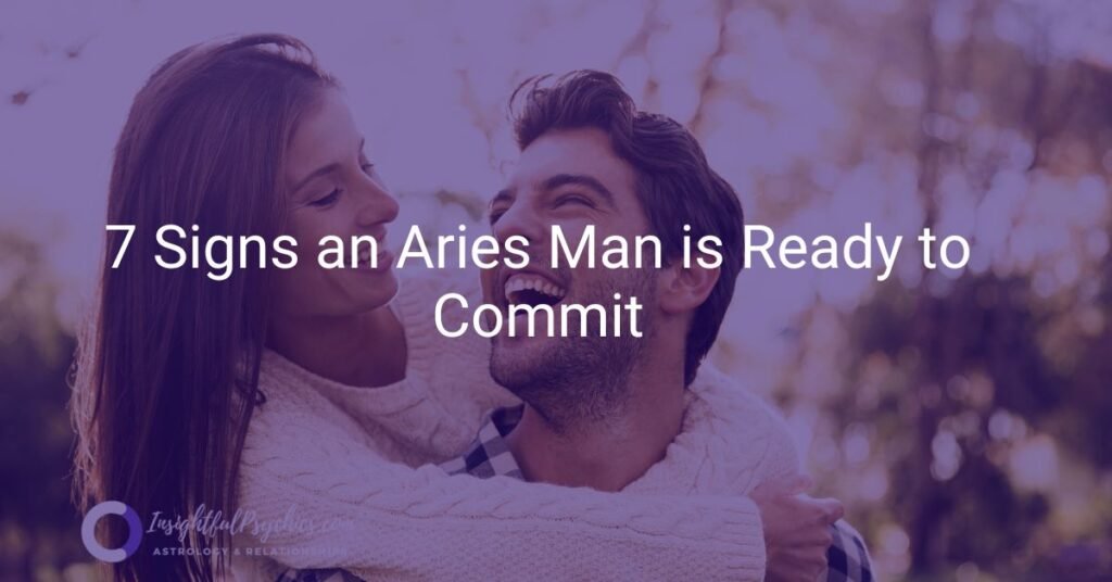 aries man with his girfriend hugging and laughing. showing this aries man wants to commit.