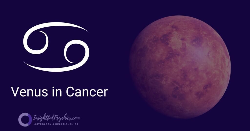 Venus In Cancer - the planet venus is in the image with the cancer glyph