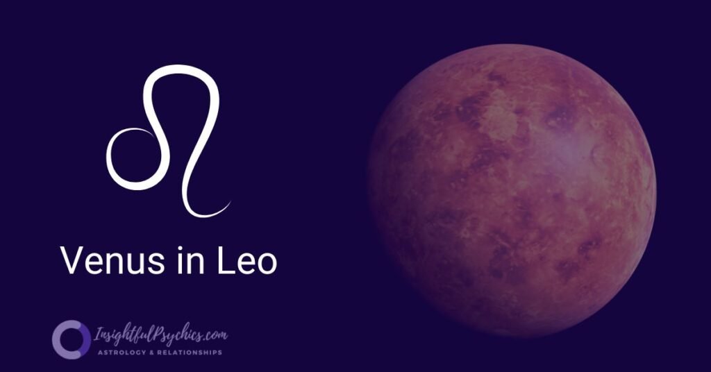 Venus In Leo - the planet venus is in the image with the leo glyph